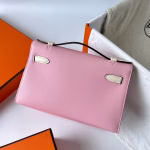 Hermes HSS Kelly Pochette Bicolor Bag in Pink and Craie Swift Calfskin - Image 2