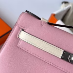 Hermes HSS Kelly Pochette Bicolor Bag in Pink and Craie Swift Calfskin - Image 4