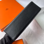 Hermes Kelly Pochette Handmade Bag In Black Chevre Mysore Leather - Image 4