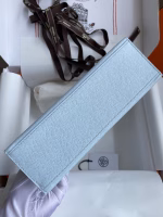 Hermes Kelly Pochette Handmade Bag In Blue Brume Epsom Calfskin - Image 7