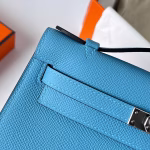 Hermes Kelly Pochette Handmade Bag In Blue du Nord Epsom Calfskin - Image 3