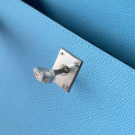 Hermes Kelly Pochette Handmade Bag In Blue du Nord Epsom Calfskin - Image 4