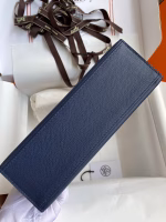 Hermes Kelly Pochette Handmade Bag In Blue Saphir Epsom Calfskin - Image 7