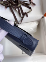 Hermes Kelly Pochette Handmade Bag In Blue Saphir Epsom Calfskin - Image 2