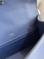 Hermes Kelly Pochette Handmade Bag In Blue Saphir Epsom Calfskin - Image 5