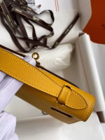 Hermes Kelly Pochette Handmade Bag In Jaune Ambre Epsom Calfskin - Image 4