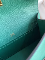 Hermes Kelly Pochette Handmade Bag In Malachite Epsom Calfskin - Image 5