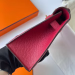 Hermes Kelly Pochette Handmade Bag In Rouge Grenat Epsom Calfskin - Image 8