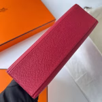 Hermes Kelly Pochette Handmade Bag In Rouge Grenat Epsom Calfskin - Image 4