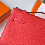 Hermes Kelly Pochette Handmade Bag In Rouge Piment Epsom Calfskin - Image 2