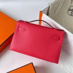 Hermes Kelly Pochette Handmade Bag In Rose Japour Epsom Calfskin - Image 7