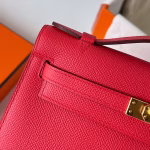 Hermes Kelly Pochette Handmade Bag In Rose Japour Epsom Calfskin - Image 5