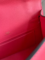 Hermes Kelly Pochette Handmade Bag In Rose Lipstick Epsom Calfskin - Image 5
