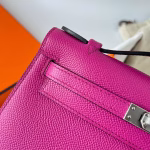 Hermes Kelly Pochette Handmade Bag In Rose Purple Epsom Calfskin - Image 3
