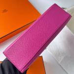 Hermes Kelly Pochette Handmade Bag In Rose Purple Epsom Calfskin - Image 9