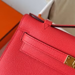 Hermes Kelly Pochette Handmade Bag In Rose Texas Epsom Calfskin - Image 2