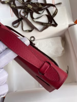 Hermes Kelly Pochette Handmade Bag In Ruby Epsom Calfskin - Image 3
