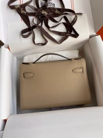 Hermes Kelly Pochette Handmade Bag In Trench Epsom Calfskin - Image 6