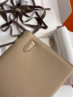 Hermes Kelly Pochette Handmade Bag In Trench Epsom Calfskin - Image 9