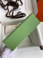 Hermes Kelly Pochette Handmade Bag In Vert Cypres Epsom Calfskin - Image 7