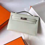 Hermes Kelly Pochette Handmade Bag In Vert Fizz Epsom Calfskin - Image 6