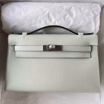 Hermes Kelly Pochette Handmade Bag In Vert Fizz Epsom Calfskin