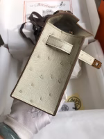 Hermes Kelly Pochette Handmade Bag In Beton Ostrich Leather - Image 3