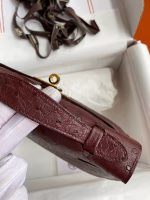 Hermes Kelly Pochette Handmade Bag In Bordeaux Ostrich Leather - Image 2