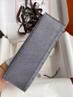 Hermes Kelly Pochette Handmade Bag In Gris Agate Ostrich Leather - Image 7