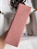Hermes Kelly Pochette Handmade Bag In Terre Cuite Ostrich Leather - Image 2