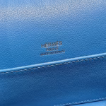 Hermes Kelly Pochette Handmade Bag In Blue Frida Swift Calfskin - Image 2