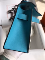 Hermes Kelly Pochette Handmade Bag In Blue du Nord Swift Calfskin - Image 2