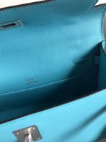 Hermes Kelly Pochette Handmade Bag In Blue du Nord Swift Calfskin - Image 4