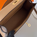 Hermes Kelly Pochette Handmade Bag In Chai Swift Calfskin - Image 8