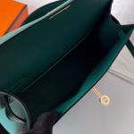Hermes Kelly Pochette Handmade Bag In Malachite Swift Calfskin - Image 7