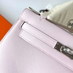 Hermes Kelly Pochette Handmade Bag In Mauve Pale Swift Calfskin - Image 3