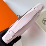 Hermes Kelly Pochette Handmade Bag In Mauve Pale Swift Calfskin - Image 7