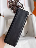Hermes Kelly Pochette Handmade Bag In Black Swift Calfskin - Image 7