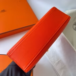 Hermes Kelly Pochette Handmade Bag In Rouge Piment Swift Calfskin - Image 7