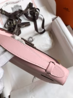 Hermes Kelly Pochette Handmade Bag In Rose Sakura Swift Calfskin - Image 3