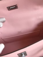 Hermes Kelly Pochette Handmade Bag In Rose Sakura Swift Calfskin - Image 6