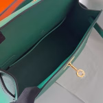 Hermes Kelly Pochette Handmade Bag In Vert Vertigo Swift Calfskin - Image 7