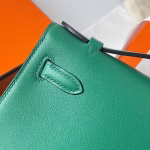 Hermes Kelly Pochette Handmade Bag In Vert Vertigo Swift Calfskin - Image 3