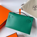 Hermes Kelly Pochette Handmade Bag In Vert Vertigo Swift Calfskin - Image 5