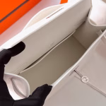 Hermes Kelly Pochette Handmade Bag In White Swift Calfskin - Image 4