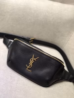 Saint Laurent Classic Monogram Belt Bag In Black Grained Leather - Image 4