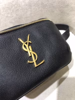 Saint Laurent Classic Monogram Belt Bag In Black Grained Leather - Image 7