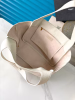 Saint Laurent LE 5 A 7 Bea Tote Bag in White Grained Leather - Image 5