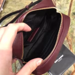 Saint Laurent Lou Belt Bag In Burgundy Calfskin - Image 5