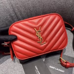 Saint Laurent Lou Belt Bag In Red Matelasse Leather - Image 3